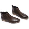 imageMona flying Womens Comfort Leather Chelsea Boot Chic Low Heel Pull on Ankle BootiesCoffee
