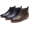 imageMona flying Womens Comfort Leather Chelsea Boot Chic Low Heel Pull on Ankle BootiesCoffee