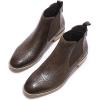 imageMona flying Womens Comfort Leather Chelsea Boot Chic Low Heel Pull on Ankle BootiesCoffee