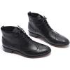 imageMona flying Womens Comfort Leather Laceup Oxfords Brogue Boots Ankle High Fashion Tie up Booties Low Heel Combat BootsBlack
