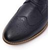 imageMona flying Womens Comfort Leather Laceup Oxfords Brogue Boots Ankle High Fashion Tie up Booties Low Heel Combat BootsDark Blue
