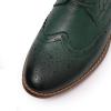 imageMona flying Womens Comfort Leather Laceup Oxfords Brogue Boots Ankle High Fashion Tie up Booties Low Heel Combat BootsDark Green