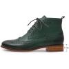 imageMona flying Womens Comfort Leather Laceup Oxfords Brogue Boots Ankle High Fashion Tie up Booties Low Heel Combat BootsDark Green