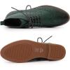 imageMona flying Womens Comfort Leather Laceup Oxfords Brogue Boots Ankle High Fashion Tie up Booties Low Heel Combat BootsDark Green
