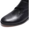 imageMona flying Womens Comfortable Leather Ankle Booties Stylish Low Heel Dress Short BootsBlack