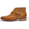 imageMona flying Womens Comfortable Leather Ankle Booties Stylish Low Heel Dress Short BootsBrown