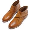 imageMona flying Womens Comfortable Leather Ankle Booties Stylish Low Heel Dress Short BootsBrown