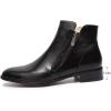 imageMona flying Womens Leather Booties Ankle Boots Side Zippers Low Heel Dress Short Boots for LadiesBlack