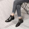 imageMona flying Womens Leather Booties Ankle Boots Side Zippers Low Heel Dress Short Boots for LadiesBlack