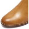imageMona flying Womens Leather Booties Ankle Boots Side Zippers Low Heel Dress Short Boots for LadiesBrown