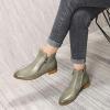 imageMona flying Womens Leather Booties Ankle Boots Side Zippers Low Heel Dress Short Boots for LadiesGrey
