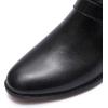 imageMona flying Womens Leather Booties Ankle Boots with Side Zippers Low Heel Short Engineer Boots for LadiesBlack