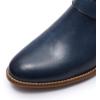 imageMona flying Womens Leather Booties Ankle Boots with Side Zippers Low Heel Short Engineer Boots for LadiesBlue