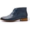 imageMona flying Womens Leather Laceup Wingtip Oxfords Brogue Boots Ankle High Vintage Tie up Booties Ladies Low Heel Short BootsDark Blue