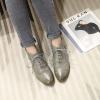 imageMona flying Womens Leather Laceup Wingtip Oxfords Brogue Boots Ankle High Vintage Tie up Booties Ladies Low Heel Short BootsGrey18