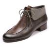imageMona flying Laceup Leather Ankle Boots for Women Low Heel Fashion Tie up Dress BootiesGreycoffee
