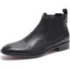 imageMona flying Womens Comfort Leather Chelsea Boot Chic Low Heel Pull on Ankle BootiesBlack