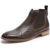 imageMona flying Womens Comfort Leather Chelsea Boot Chic Low Heel Pull on Ankle BootiesCoffee