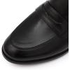 imageMona flying Womens Comfort Leather Round Toe Penny Loafers Dress Casual Slip On Flats Ladies Office Work ShoesBlack