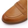 imageMona flying Womens Comfort Leather Round Toe Penny Loafers Dress Casual Slip On Flats Ladies Office Work ShoesBrown