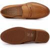 imageMona flying Womens Comfort Leather Round Toe Penny Loafers Dress Casual Slip On Flats Ladies Office Work ShoesBrown