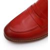 imageMona flying Womens Comfort Leather Round Toe Penny Loafers Dress Casual Slip On Flats Ladies Office Work ShoesRed