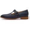imageMona flying Womens Leather Pointed Toe Mary Jane Loafer Dress Casual Flat T Strap Office Work Shoes for LadiesDark Blue
