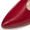 imageMona flying Womens Leather Pointed Toe Mary Jane Loafer Dress Casual Flat T Strap Office Work Shoes for LadiesDark Red