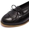 imageMona flying Womens Leather Tassel Loafer Dress Casual Slip on Flat Office Work Shoes for LadiesBlack