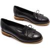 imageMona flying Womens Leather Tassel Loafer Dress Casual Slip on Flat Office Work Shoes for LadiesBlack
