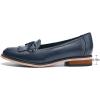 imageMona flying Womens Leather Tassel Loafer Dress Casual Slip on Flat Office Work Shoes for LadiesBlue