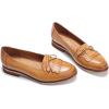 imageMona flying Womens Leather Tassel Loafer Dress Casual Slip on Flat Office Work Shoes for LadiesBrown