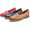 imageMona flying Womens Leather Tassel Loafer Dress Casual Slip on Flat Office Work Shoes for LadiesBrown
