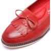 imageMona flying Womens Leather Tassel Loafer Dress Casual Slip on Flat Office Work Shoes for LadiesCranberry