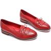 imageMona flying Womens Leather Tassel Loafer Dress Casual Slip on Flat Office Work Shoes for LadiesCranberry