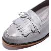imageMona flying Womens Leather Tassel Loafer Dress Casual Slip on Flat Office Work Shoes for LadiesGrey