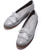 imageMona flying Womens Leather Tassel Loafer Dress Casual Slip on Flat Office Work Shoes for LadiesGrey