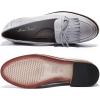imageMona flying Womens Leather Tassel Loafer Dress Casual Slip on Flat Office Work Shoes for LadiesGrey