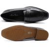 imageMona flying Womens Top Leather Square Toe Penny Loafer Dress Casual Slip on Flat Office Work Shoes for LadiesBlack