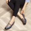 imageMona flying Womens Top Leather Square Toe Penny Loafer Dress Casual Slip on Flat Office Work Shoes for LadiesBluegrey