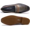 imageMona flying Womens Top Leather Square Toe Penny Loafer Dress Casual Slip on Flat Office Work Shoes for LadiesBluegrey