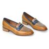 imageMona flying Womens Top Leather Square Toe Penny Loafer Dress Casual Slip on Flat Office Work Shoes for LadiesBrowncoffee