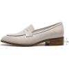 imageMona flying Womens Top Leather Square Toe Penny Loafer Dress Casual Slip on Flat Office Work Shoes for LadiesOffwhite