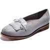 imageMona flying Womens Leather Tassel Loafer Dress Casual Slip on Flat Office Work Shoes for LadiesGrey