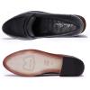 imageMona flying Womens Classy Leather Penny Loafer Dress Casual Slip on Flat Office Work Shoes for LadiesBlack