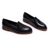 imageMona flying Womens Classy Leather Penny Loafer Dress Casual Slip on Flat Office Work Shoes for LadiesBlack