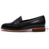 imageMona flying Womens Classy Leather Penny Loafer Dress Casual Slip on Flat Office Work Shoes for LadiesBlack