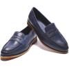 imageMona flying Womens Classy Leather Penny Loafer Dress Casual Slip on Flat Office Work Shoes for LadiesBlue