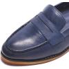 imageMona flying Womens Classy Leather Penny Loafer Dress Casual Slip on Flat Office Work Shoes for LadiesBlue