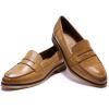 imageMona flying Womens Classy Leather Penny Loafer Dress Casual Slip on Flat Office Work Shoes for LadiesBrown